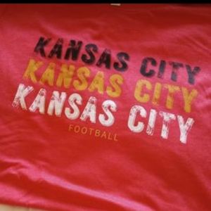 Kansas City Football shirt, Bella Canvas brand, heather red, size XL, NEW